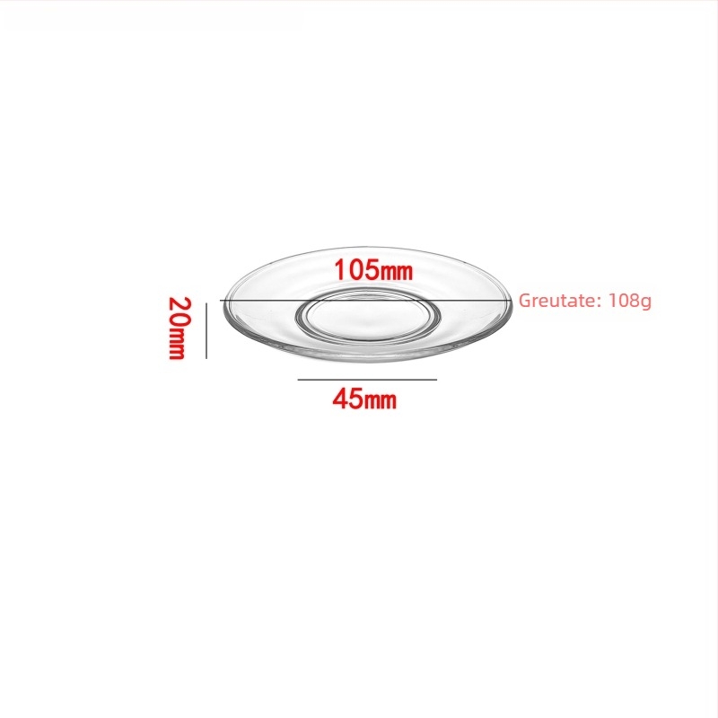 Vas rotund din sticlă pentru cafea și gustări, sticlă rezistentă la căldură, imprimare logo disponibilă, personalizare disponibilă, 6 bucăți în cutie