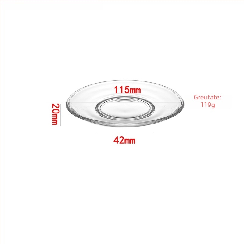 Vas rotund din sticlă pentru cafea și gustări, sticlă rezistentă la căldură, imprimare logo disponibilă, personalizare disponibilă, 6 bucăți în cutie