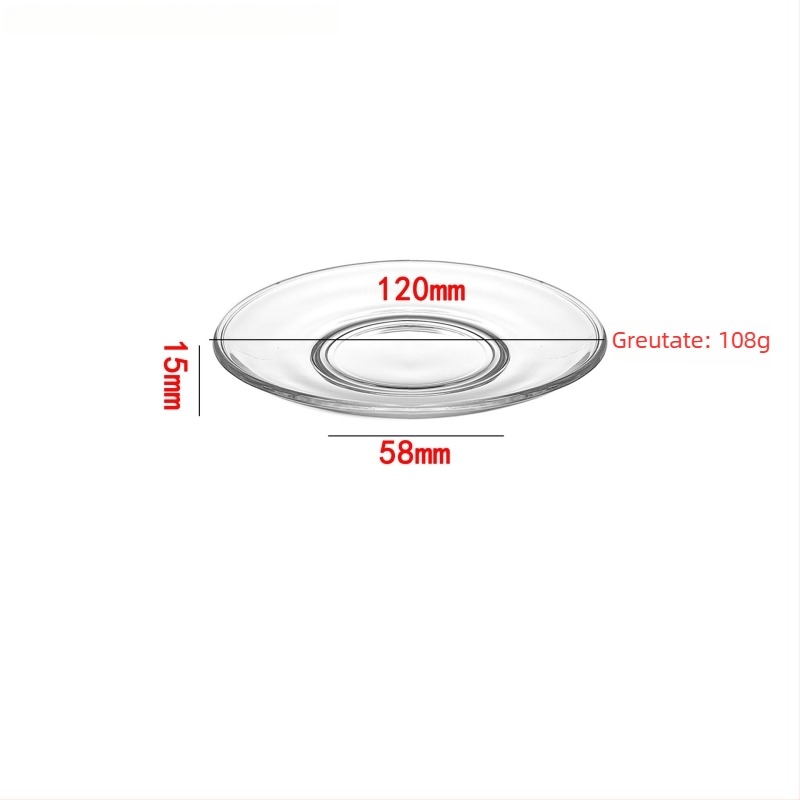 Vas rotund din sticlă pentru cafea și gustări, sticlă rezistentă la căldură, imprimare logo disponibilă, personalizare disponibilă, 6 bucăți în cutie