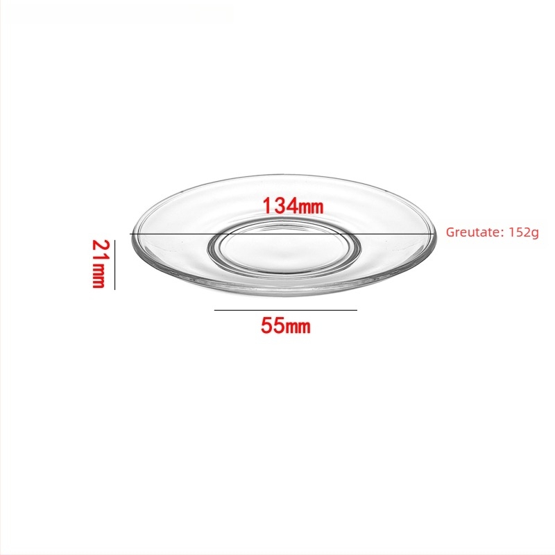 Vas rotund din sticlă pentru cafea și gustări, sticlă rezistentă la căldură, imprimare logo disponibilă, personalizare disponibilă, 6 bucăți în cutie
