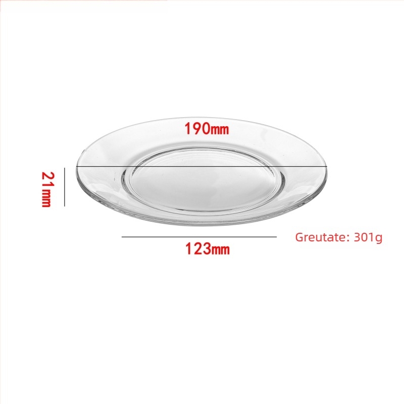 Vas rotund din sticlă pentru cafea și gustări, sticlă rezistentă la căldură, imprimare logo disponibilă, personalizare disponibilă, 6 bucăți în cutie