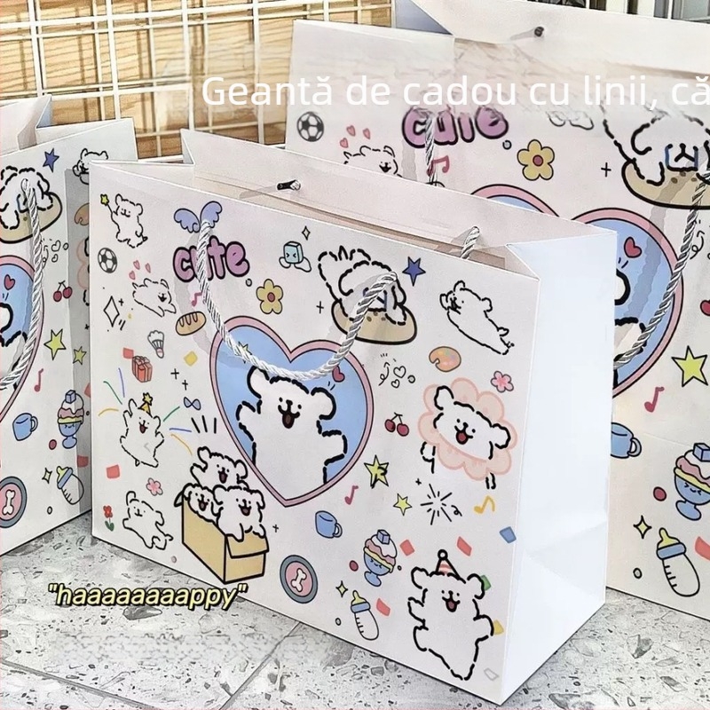 Sac de cadouri din hârtie, stil geantă, imprimare offset, pentru cadouri, pungă de ambalaj, origine Yiwu