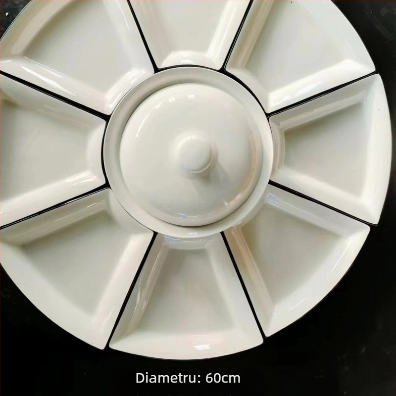 Set de platouri ceramice în formă de evantai, din porțelan de os, finisaj subglazură, stil simplu