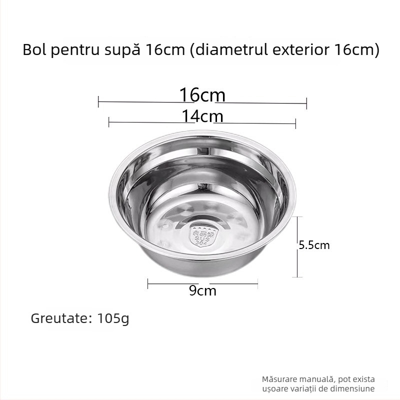 Set de 5 farfurii circulare din oțel inoxidabil, stil modern minimalist, model solid, necompatibil cu microundele