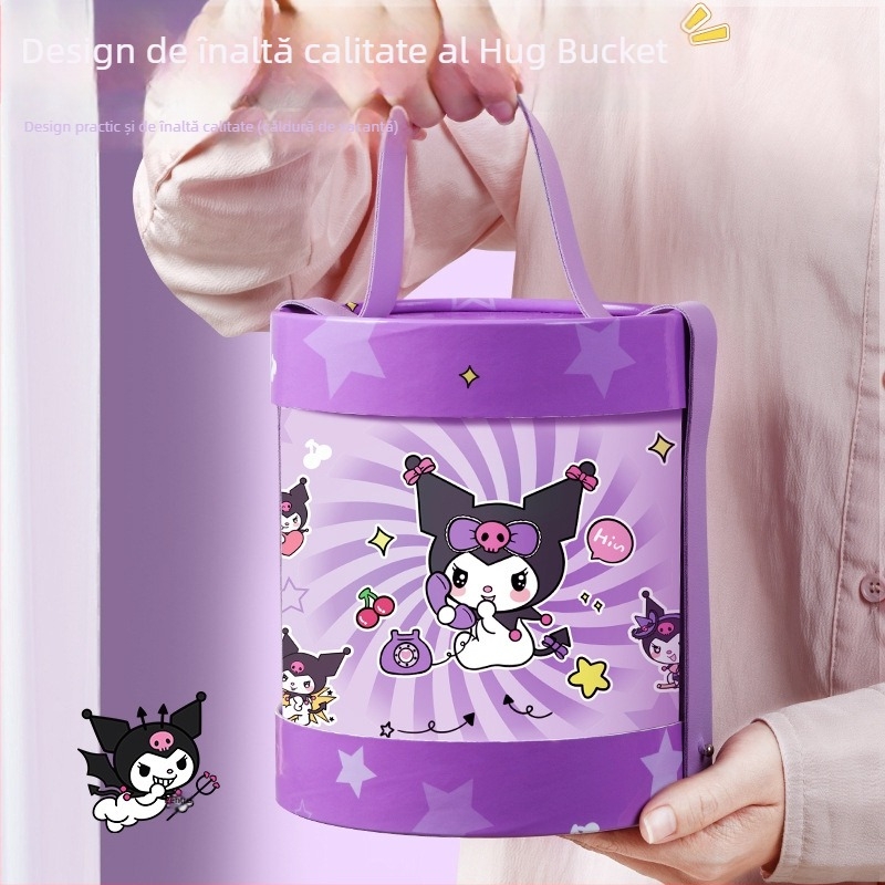 Kuromi găleata de îmbrățișare — Găleată goală pentru DIY pentru copii, laminată, material Opp+Paper, decor pentru birou