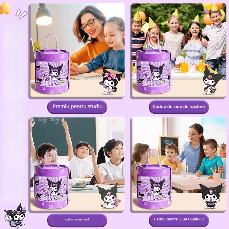 Kuromi găleata de îmbrățișare — Găleată goală pentru DIY pentru copii, laminată, material Opp+Paper, decor pentru birou