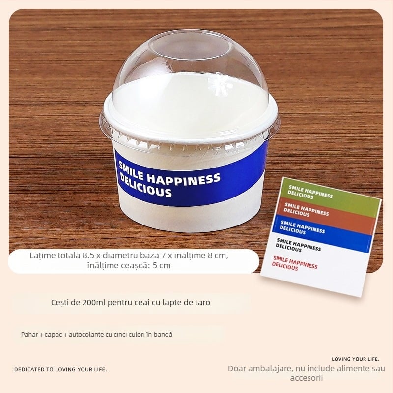 Ten Colors of Life forme de copt acoperite pentru iaurt/brânză, 101–200 ml, compatibile cu microunde