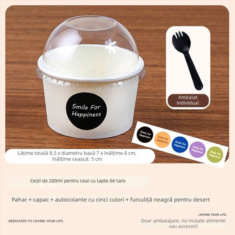 Ten Colors of Life forme de copt acoperite pentru iaurt/brânză, 101–200 ml, compatibile cu microunde