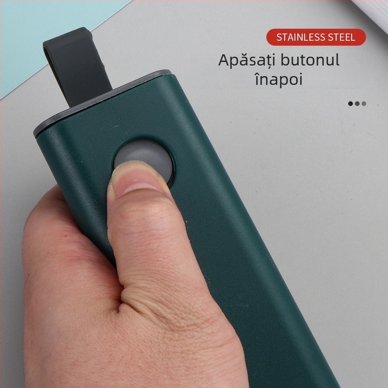 Set portabil de tacâmuri din oțel inoxidabil 304 cu cutie glisantă — lingură, furculiță și bețișoare, finisaj oglindă
