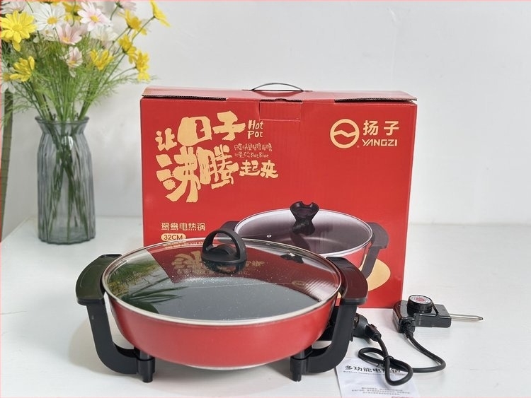 Oală electrică cu grill și vas, 1201–1500 W, capacitate 4–5 L, vas interior din aliaj de aluminiu, funcții: prăjire, sotare, fierbere, înăbușire