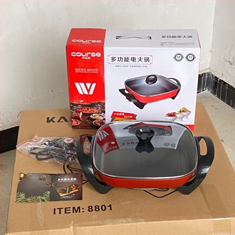 Oală electrică cu grill și vas, 1201–1500 W, capacitate 4–5 L, vas interior din aliaj de aluminiu, funcții: prăjire, sotare, fierbere, înăbușire