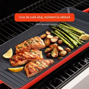 Tigaie din fontă pentru prăjit, antiaderent, adâncime 4 cm, greutate 3,5 kg, model LS-1501