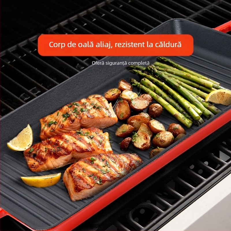 Tigaie din fontă pentru prăjit, antiaderent, adâncime 4 cm, greutate 3,5 kg, model LS-1501