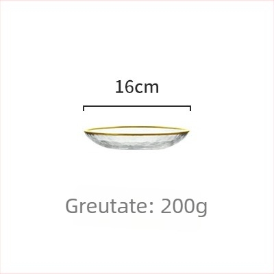 Set farfurii de cină din sticlă, formă rotundă, stil modern minimalist, personalizare cu logo