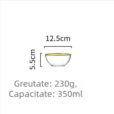 Set farfurii de cină din sticlă, formă rotundă, stil modern minimalist, personalizare cu logo