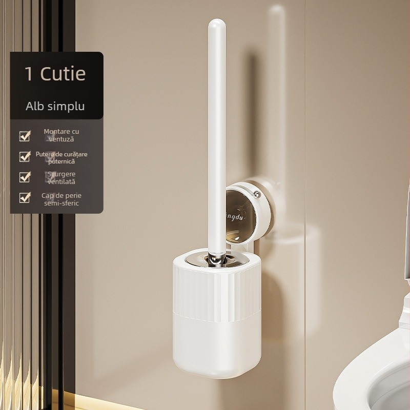 Perie de toaletă cu ventuză, montaj pe perete fără găuri, fără colț mort – Brand Independent, Material plastic, Model Yd2dFzPC, Stil: Lux luminos