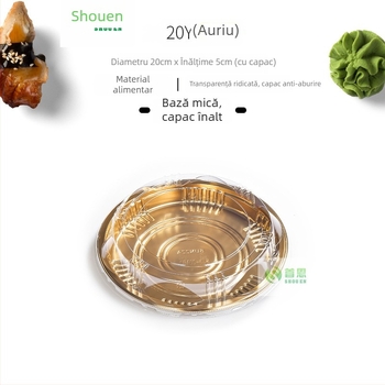 Cutie rotundă pentru sushi, pentru sashimi și livrare somon – de unică folosință, material degradabil, imprimare logo disponibilă, microunde indisponibil, biodegradabil: Nu