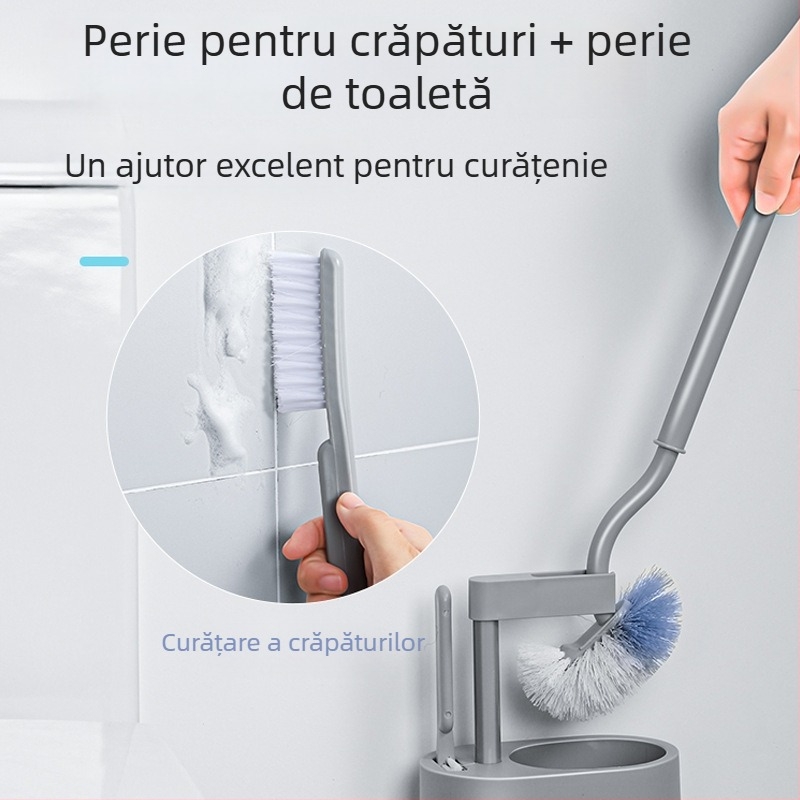 Perie de toaletă în stil japonez, cu mâner lung, peri moi, trei în unu, curățare multifuncțională din plastic