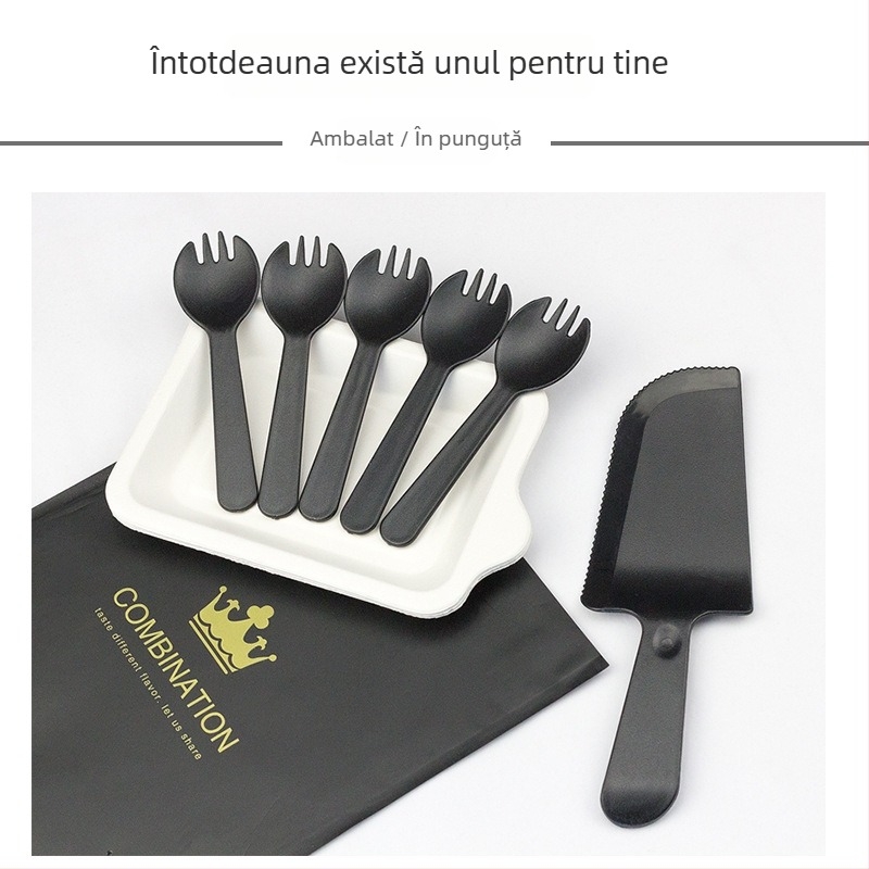 Set tacâmuri pentru tort, de unică folosință, patru piese: plastic, rotund, imprimare logo personalizabilă, durată de viață 3 ani, origine Hebei