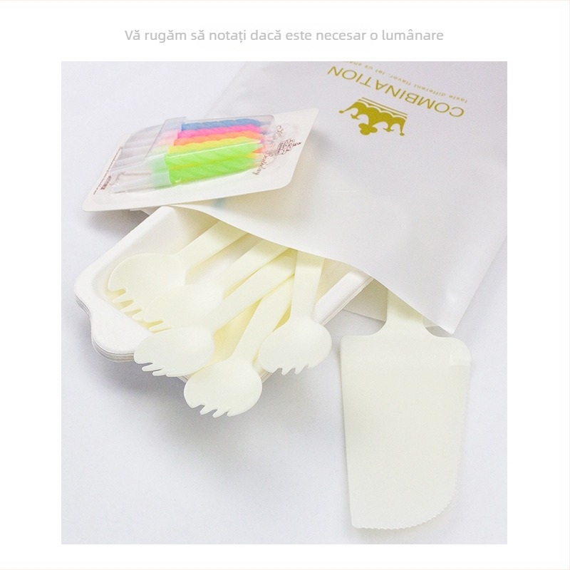 Set tacâmuri pentru tort, de unică folosință, patru piese: plastic, rotund, imprimare logo personalizabilă, durată de viață 3 ani, origine Hebei