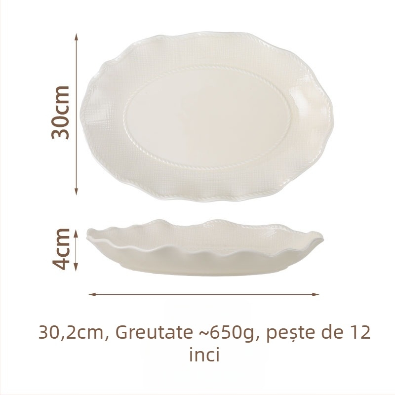 Set de veselă ceramică (boluri și farfurii) — design modern minimalist, culoare solidă cu luciu glazurat, sigur pentru microunde, personalizare disponibilă