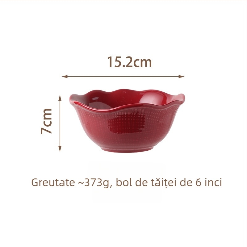 Set de veselă ceramică (boluri și farfurii) — design modern minimalist, culoare solidă cu luciu glazurat, sigur pentru microunde, personalizare disponibilă