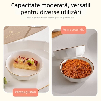 Castroane ceramice pentru dips în stil nordic, pentru uz casnic; imprimare logo disponibilă; ideale ca cadou pentru colegi la conferințe