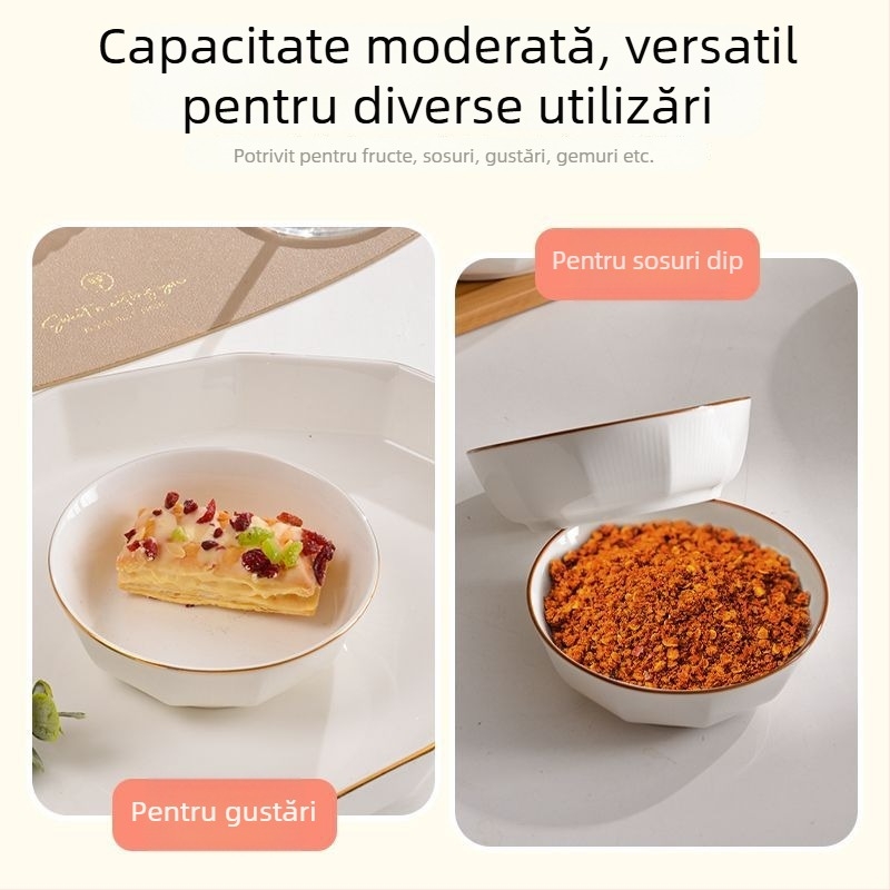 Castroane ceramice pentru dips în stil nordic, pentru uz casnic; imprimare logo disponibilă; ideale ca cadou pentru colegi la conferințe