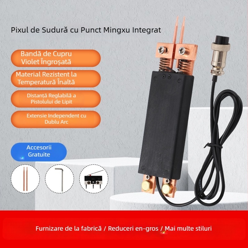 Mingxi Stil Portabil pentru Sudură la Punct – Electrod din Cupru, Baterie Li-ion 18650, Sudură Automată la Atingere