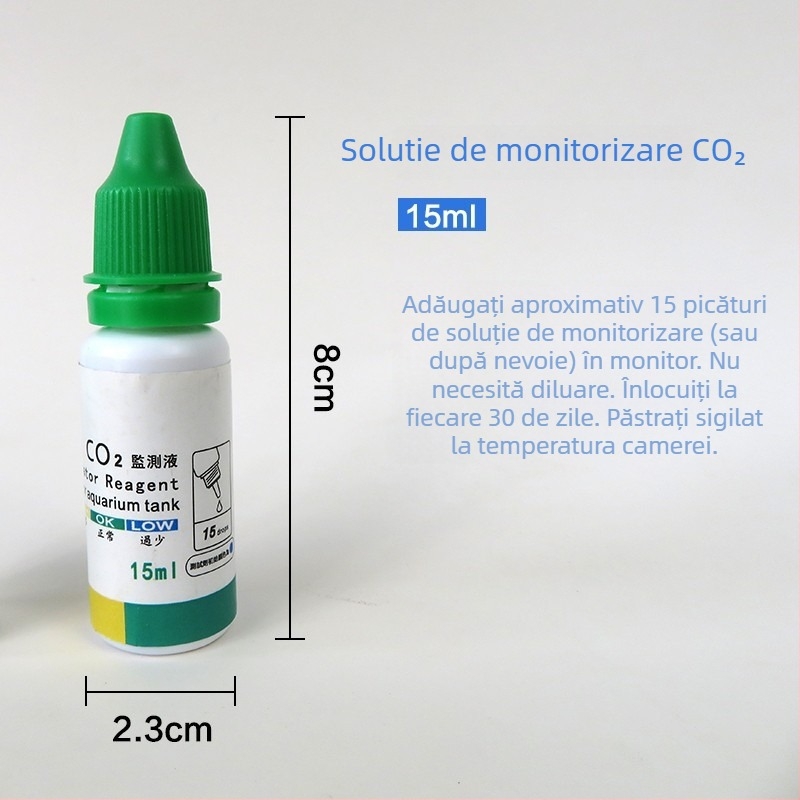 Detector CO2 pentru acvariu pentru monitorizare în timp real a CO2 în acvariu cu plante (Material: Sticlă; Greutate: 0.01; Brand: Unpacking; Categorie: Echipamente pentru acvariu)