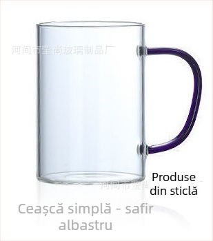 Set de pahare din sticlă cu mâner, rezistent la temperaturi înalte, cu un singur strat, cu logo tipărit, potrivit pentru lapte