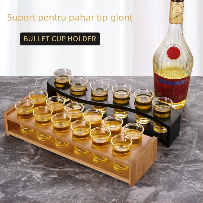 Suport pentru pahare Bullet, din lemn, stil simplu (Suport pentru pahare Bullet • din lemn • stil simplu • 2019)