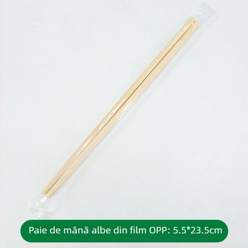 Bețișoare de unică folosință din bambus, carbonizate, ambalare individuală, 50 perechi pe pachet, imprimare logo disponibilă