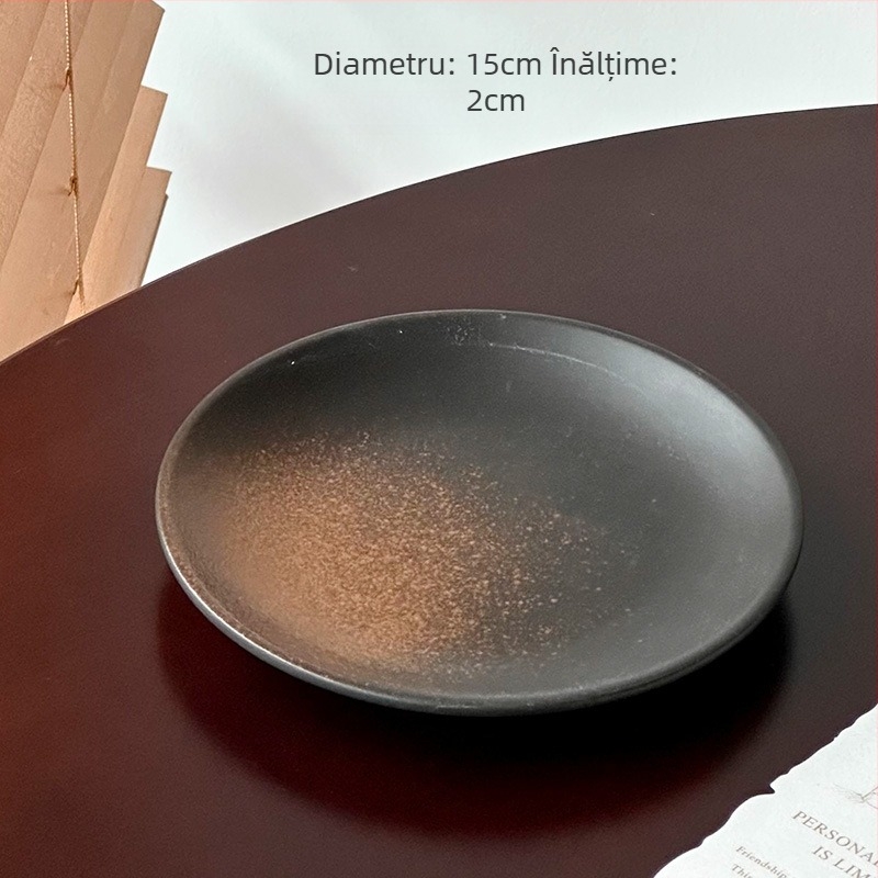 Senzhi farfurie ceramică japoneză, plată, rotundă