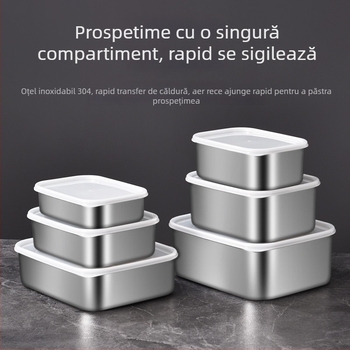 Cutie de prânz izolată din oțel inoxidabil 304, cu compartimente divizate, compatibilă cu microunde și sigilată