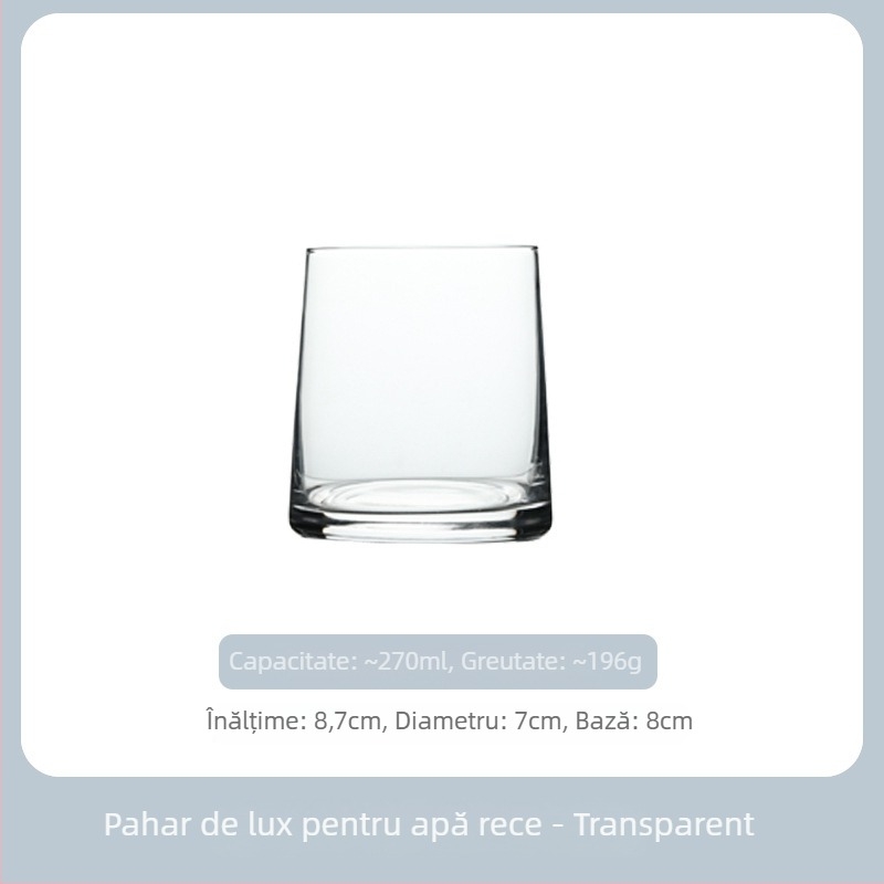 Set de pahare de apă din cristal - formă trapez, finisaj electroplatat, posibilitatea personalizării logo-ului