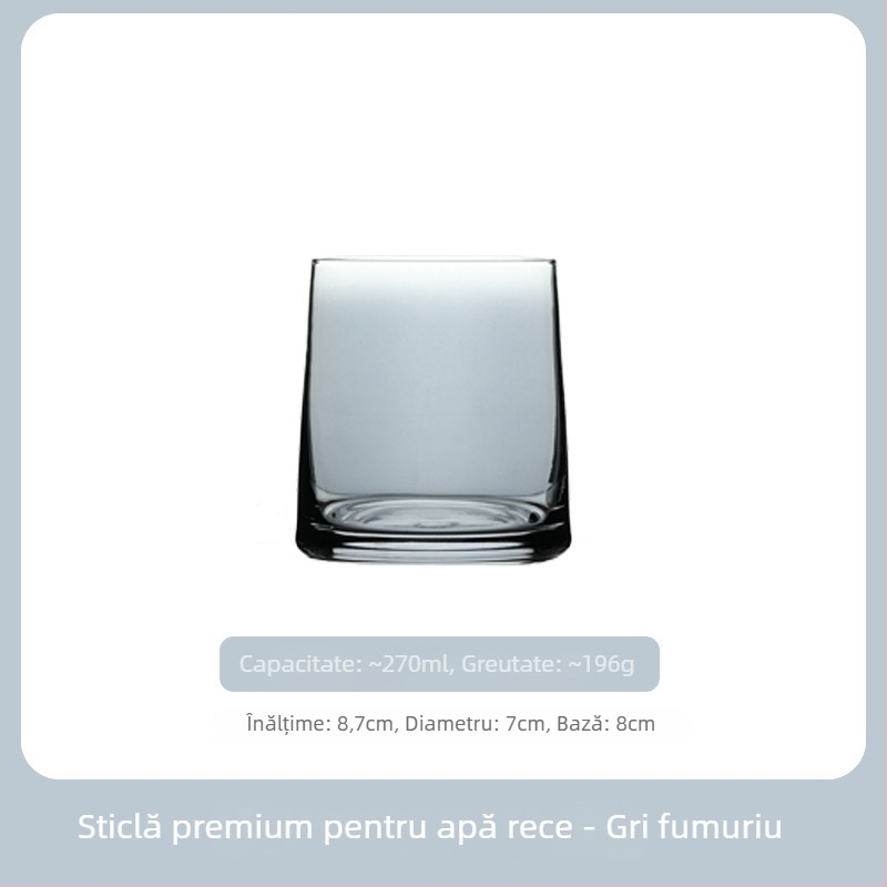 Set de pahare de apă din cristal - formă trapez, finisaj electroplatat, posibilitatea personalizării logo-ului