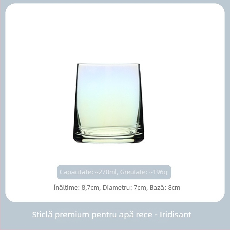 Set de pahare de apă din cristal - formă trapez, finisaj electroplatat, posibilitatea personalizării logo-ului