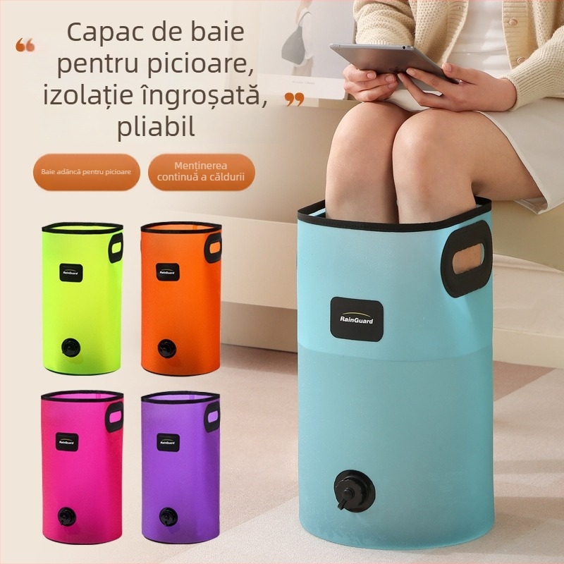 Găleată pliabilă pentru baie la picioare, PVC, Rain Guard, pentru adulți