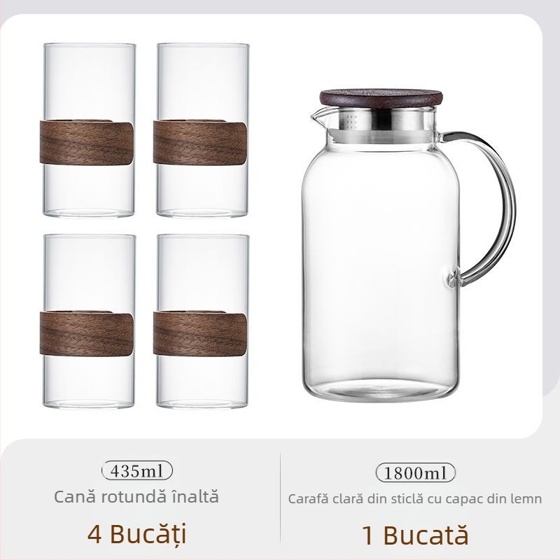 Set ceainic și cești în stil chinezesc – sticlă borosilicat de înaltă rezistență, Brand Unique (Stil: stil chinezesc; Material: sticlă borosilicat; Brand: Unique)