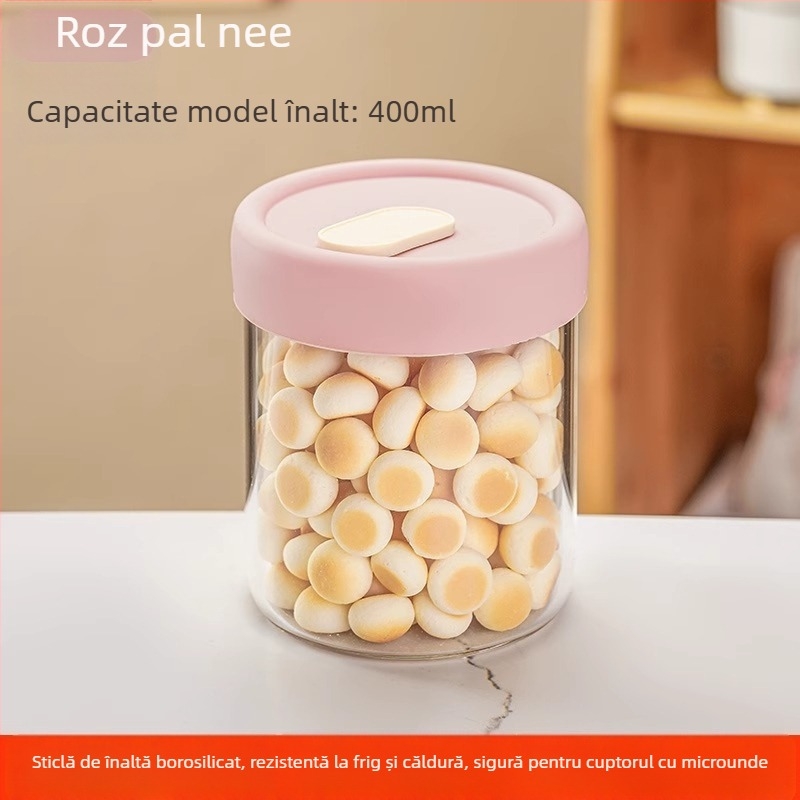 Cutie prânz din sticlă borosilikat – compatibilă cu microunde, etanșă, formă rotundă
