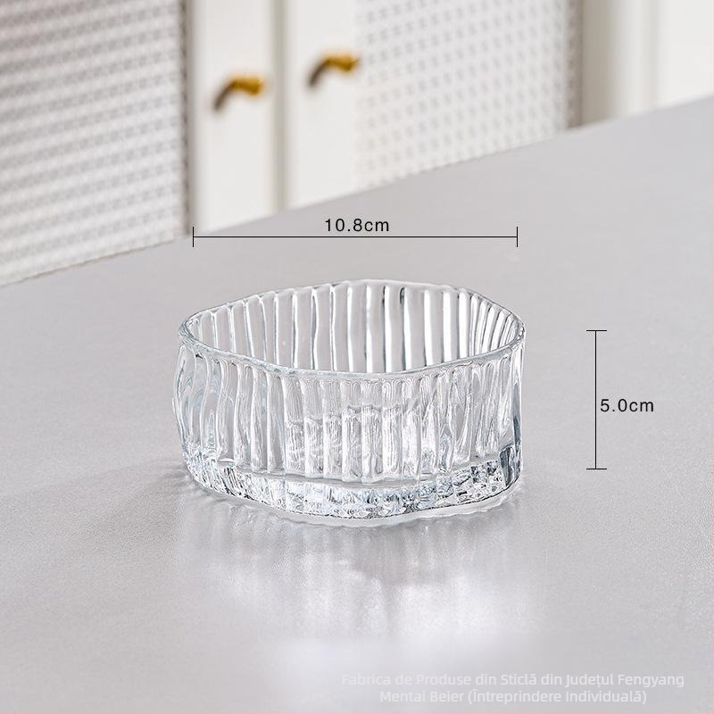 Set de boluri de desert din sticlă sodalime, formă neregulată, stil modern minimalist, personalizabil, incompatibil cu cuptorul cu microunde