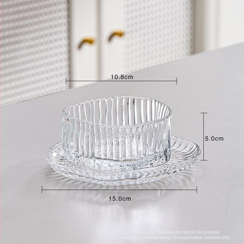Set de boluri de desert din sticlă sodalime, formă neregulată, stil modern minimalist, personalizabil, incompatibil cu cuptorul cu microunde