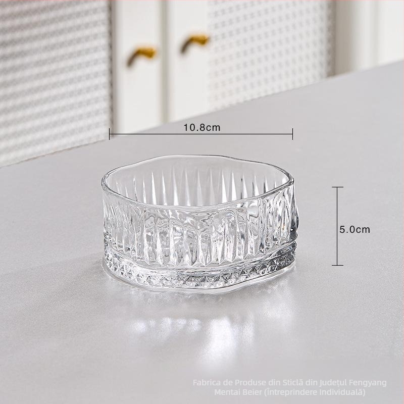 Set de boluri de desert din sticlă sodalime, formă neregulată, stil modern minimalist, personalizabil, incompatibil cu cuptorul cu microunde