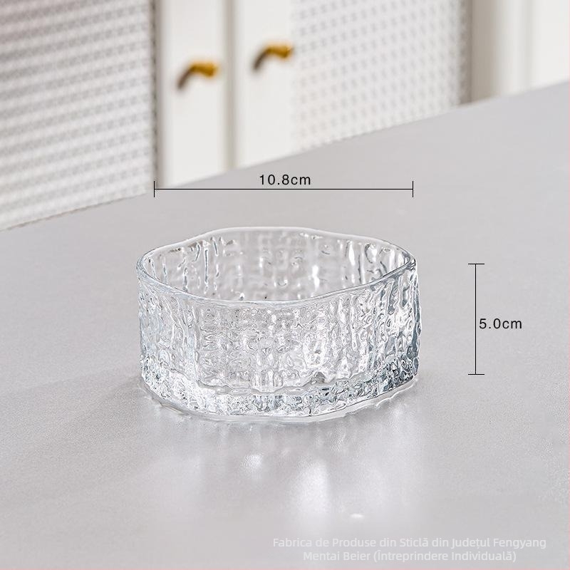 Set de boluri de desert din sticlă sodalime, formă neregulată, stil modern minimalist, personalizabil, incompatibil cu cuptorul cu microunde