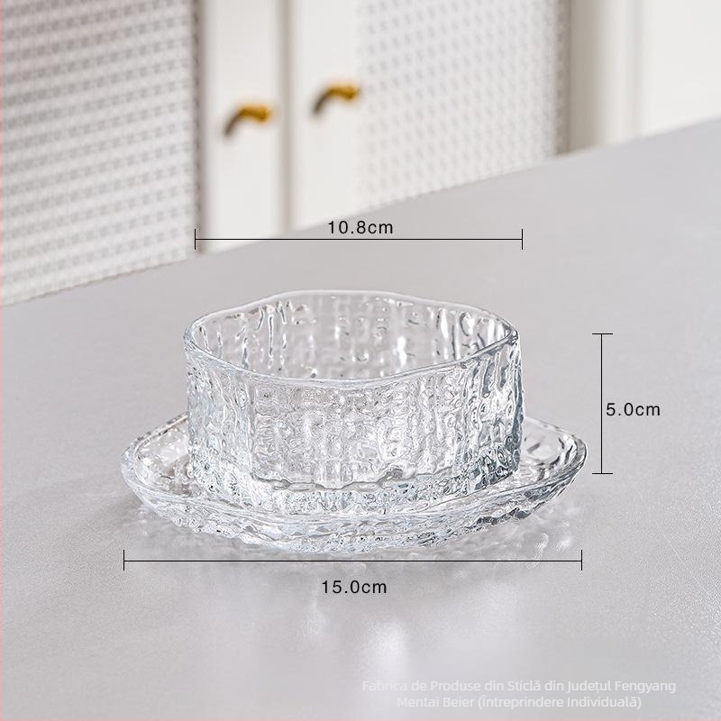 Set de boluri de desert din sticlă sodalime, formă neregulată, stil modern minimalist, personalizabil, incompatibil cu cuptorul cu microunde
