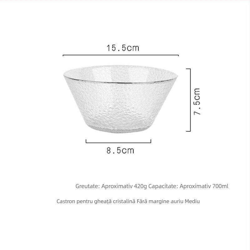 Vas din sticlă cu textură ciocănită, model în dungi, stil japonez, suprafață pictată manual, procesare personalizabilă