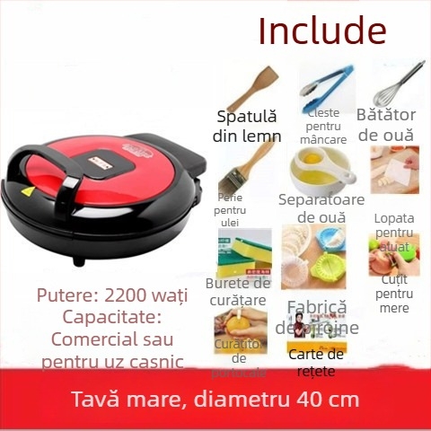 Tigaie electrică pentru coacere, încălzire pe două fețe, 2200W, 220V, 50Hz