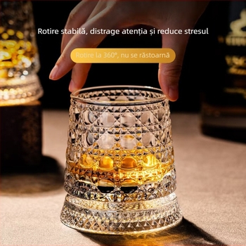 Ceașcă de sticlă, cilindrică, cu un singur strat, capac pentru băut direct, imprimare logo disponibilă