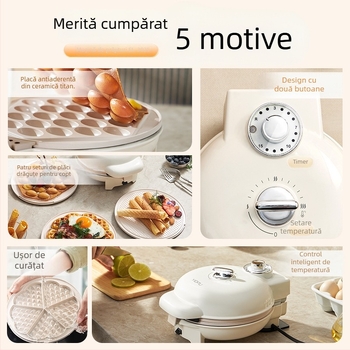 Gofrier cu plăci duble, model EL-3025, 750W, 220V/50Hz, control mecanic